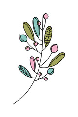 Isolated botanical leaves vector design