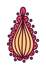 Isolated mandala leaf drop feather vector design