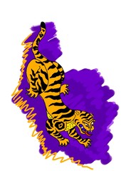 chinesse tigger in violet background