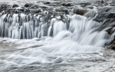 Water flows on a cascade in nature