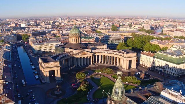 beautiful landscape view of Saint Petersburg from a drone
