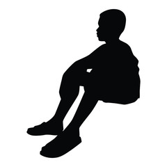 Child play at playground silhouette vector