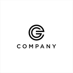 G E letter logo design vector