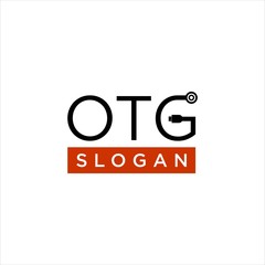 OTG usb connector for phone logo design vector image illustration