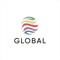 Obraz premium global marketing logo design vector