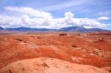 Fototapeta na wymiar Sky and clouds over the Henry Mountains in the desert of Southern Utah.