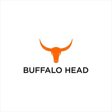 buffalo head logo design vector illustration