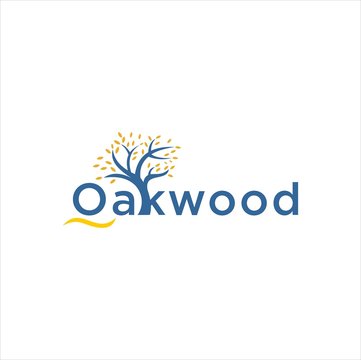 oak tree wood logo design vector image illustration