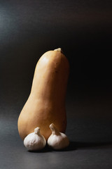 Vegetables on black background