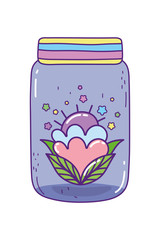 Mason jar with flower vector design