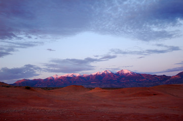Sky and clouds over the Henry Mountains in the desert of Southern Utah.