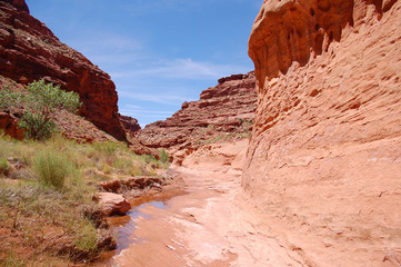 Vista of a slot canyon in the North wash canyon country of Southern Utah.