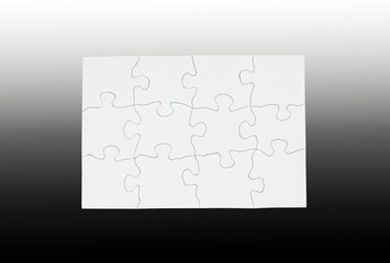 Blank White Puzzle with Large Puzzle Pieces