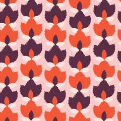Fototapeta na wymiar Pink geometric abstract flower seamless pattern background design.