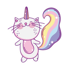 Kawaii caticorn cartoon vector design