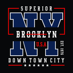 brooklyn,new york city typography,vintage graphic t shirt print vector illustration