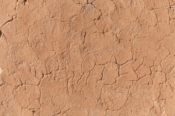 Detail of a cracked clay wall