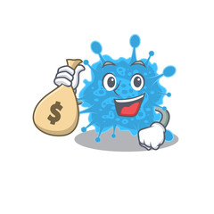 Rich andecovirus cartoon design holds money bags
