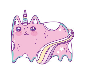 Kawaii caticorn cartoon vector design