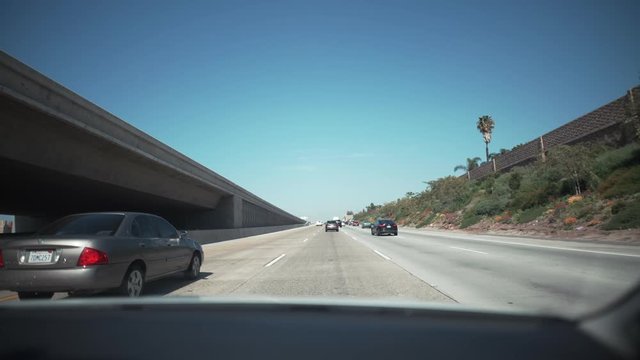 California Freeway Drive  inside of a car