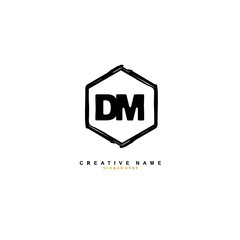 D M DM Initial logo template vector. Letter logo concept