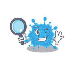 Smart Detective of andecovirus mascot design style with tools