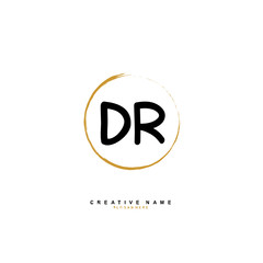 Obraz premium D R DR Initial logo template vector. Letter logo concept