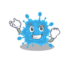 A dazzling andecovirus mascot design concept with happy face