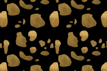 Gold spots pattern on a black background.
