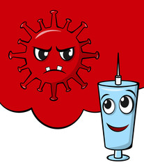 Vaccine for Coronavirus 2019-nCoV. Stop Corona Virus, Medical Syringe Injection