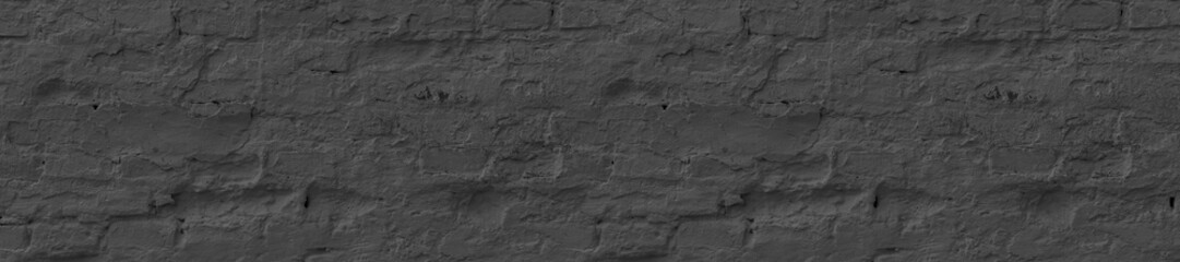 Panorama grey plastered brick wall texture.