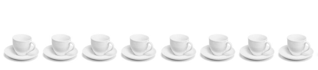 Dishes for coffee and tea.
