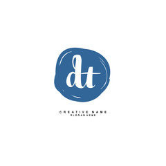 D T DT Initial logo template vector. Letter logo concept