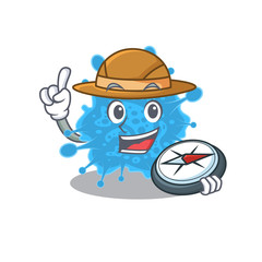 mascot design concept of andecovirus explorer with a compass
