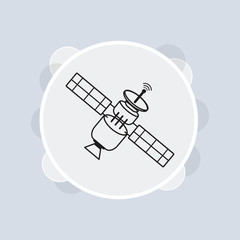 Satellite line icon, space satellite symbol