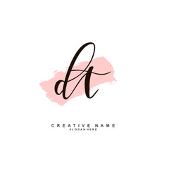 D T DT Initial logo template vector. Letter logo concept