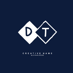 D T DT Initial logo template vector. Letter logo concept