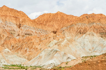 Landscape view of the Danxia red sandstone in the national geopark of ningde, Qinghai, China