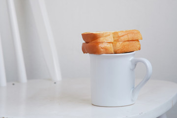 bread and cup of coffee