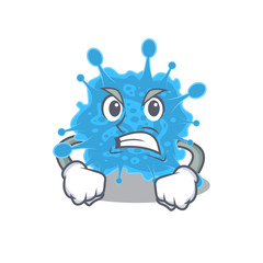 Mascot design concept of andecovirus with angry face