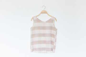 Natural blouse on white background.minimal style.