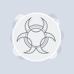 pollution related hazard or dangerous sign vector line icon