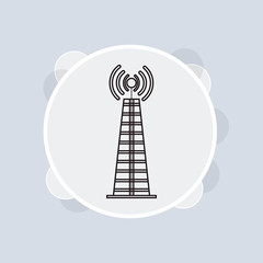 Radio antenna line icon