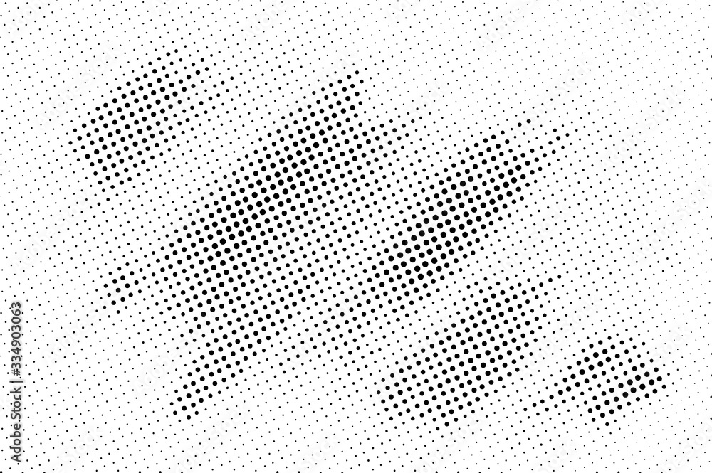 Fototapete halftone pattern background with radial effect, round spot shapes, vintage or retro graphic with pla