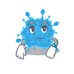 Mascot design of andecovirus showing waiting gesture