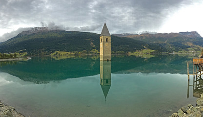 Sunken Bell Tower in Reschensee