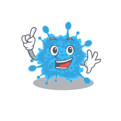 Andecovirus mascot character design with one finger gesture