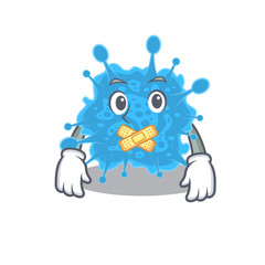 Andecovirus cartoon character style with mysterious silent gesture