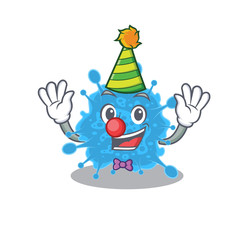 cartoon character design concept of cute clown andecovirus