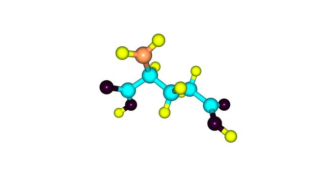 Glutamic acid molecule rotating video full HD